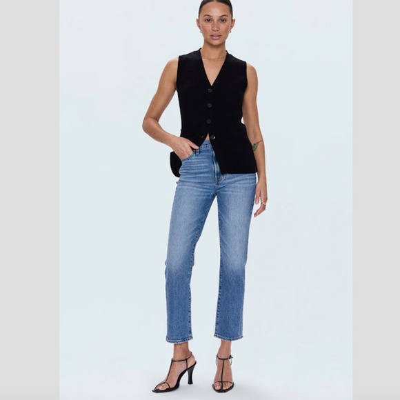 Pistola slim straight jean with notched hem - Picture 1 of 11